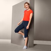 ♕ Еластичні штани з принтом довжиною 3/4 від Tchibo (Німеччина), розмір наш: 54-56 (48/50 євро)