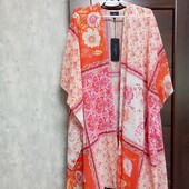 Новый брендовый удлиненный летний кардиган р.22-26 оверсайз.