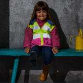 ♕ Жилетка дитяча жовто-рожева від Tchibo (Німеччина), розмір 110-116