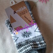 Женские носки махровые шкарпетки утеплені махрові сірі AmiGА