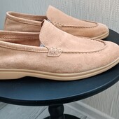 Лоферы натуральный замш
