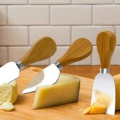 Набор для нарезки и подачи сыра,4предмета( 3ножа+ досточка)