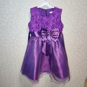 Красива святкова сукня з квітами та бантом (9-10 років)