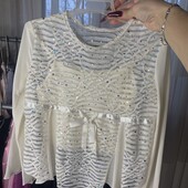Ошатна білосніжна кофтинка зі стразами