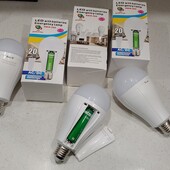 Аккумуляторная автономная светодиодная LED лампа, E27, аварийная 20W