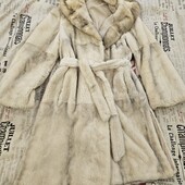 Шуба стрижена капюшон норка не стрижена