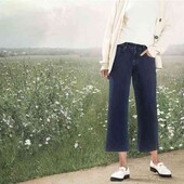 Укороченные джинсы палаццо с конопли Esmara M   evro 40+6