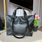 Сумка шопер чорна екошкіра