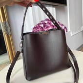 Сумка шопер еко шкіра шоколад біла чорна з червоним