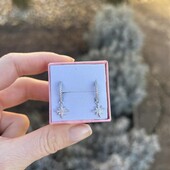 Срібні сережки із зіркою та фіанітами 925