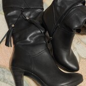 высокие , кожаные, зимние сапоги от скорпион