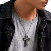 Ланцюжок і підвіска хрест масивний, з секретом, відкривається. панк, рок