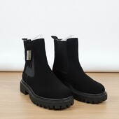 Хіт , стильні зручні черевики з екозамші на хутрі , якість супер