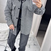 Женская теплая рубашка оверсайз