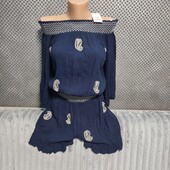 Шикарный вискозный комбинезон/ромпер, р.36/38(евро)