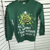 Чудовий новорічний светр f&f. 8-9 p