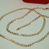 Шикарная цепочка 55 см, панцирное плетение.Позолота 585 пробы 18К.
