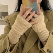 Мітенки рукавиці без пальців кольор бежевий