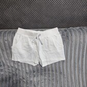 Белые трикотажные шорты на девочку, р.134-140