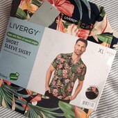 Чоловіча рубашка з коротким рукавом livergy 100 % viscose XL( 43/44)