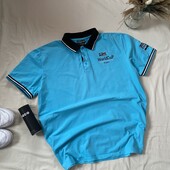 Якісна чоловіча футболка/поло у кольорі бірюза