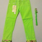 Неонові брючки з пояском в комплекті