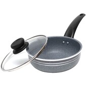 Сотейник з антипригарним покриттям «Мармурова крихта» + Кришка (18×6,5 см) модель 367-7