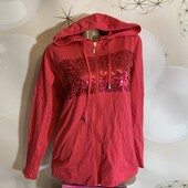 Легенькое трикотажное худи на молнии размер М