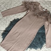 Allison, M/L беж сукня з пір'ям