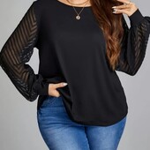 Шикарная нарядная блуза, рубашка, р. 2xl, наш 54-60, черная