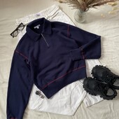 Світшот з комірцем у темно-синьому кольорі