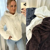 Женская теплая мягчайшая меховушка худи толстовка
