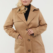 Скидка!!Теплый стильный плащ-тренч пальто на утеплителе слимтекс для пышных модниц.Riches р. 54/