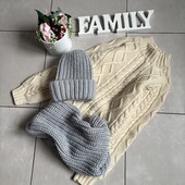 ❄️трендовий зимовий комплект : шапка та обьємний шарф