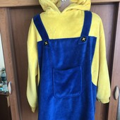 Меховушка, плюшева туника, кофта, худи, L-XL. 152-170.Minions, слип, пижама