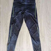 спортивные лосины цвет синий в принт внизу замочки размер XS S