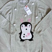 Sinsay брендовый новый вязаный свитерок/туничка на рост 128 см