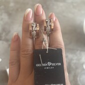 Срібні сережки 7,67 г проба 925 + золото 375