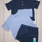 Костюм Primark, (2 футболки + шорти), 0-3М / 62см