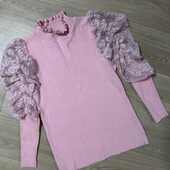 Ніжна водолазка з мереживом, р.12/14