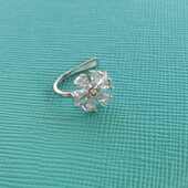 Серебряная каффа серьга без проколов проба 925