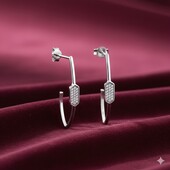 Стильні срібні сережки 925 проби