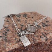 Стильний комплект каблучка-підвіска 17розмір