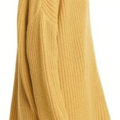 Плюс сайз гірчичний джемпер з суміші кашеміру та вовни