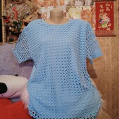 ❤️Брендовая натуральная нежно голубая трикотаж футболка новая❤️Америка.Оригинал!Пог.118-150.Бавонна