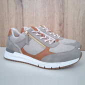 Нові жіночі кросівки, зручні утеплені кеди сірі з бежевим, зима демі, р. 41