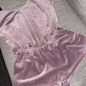 Піжамний велюровий комплект кольору пильної рози (заміри)