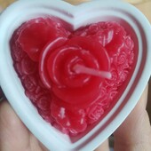 Набор свечей в форме сердца 2 шт, в подсвечниках.