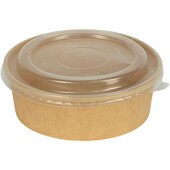 Салатник круглий Крафт 500 мл c пластиковою кришкою, 5 шт