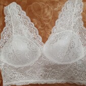 Білий топ з мереживом р.м